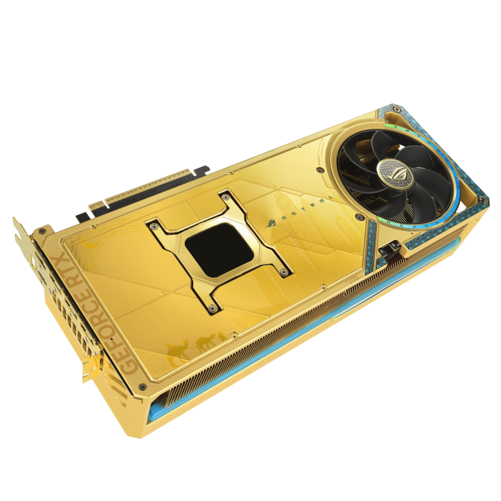 ASUS ROG Astral GeForce RTX 5090 Dhahab OC Edition Graphics Card, 32GB GDDR7 512-Bit Memory, 2580 MHz Boost Clock, 21760 CUDA Cores, 28 Gbps Memory Speed, Gold | 90YV0LW6-M0NM00