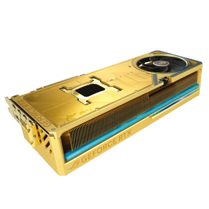 ASUS ROG Astral GeForce RTX 5090 Dhahab OC Edition Graphics Card, 32GB GDDR7 512-Bit Memory, 2580 MHz Boost Clock, 21760 CUDA Cores, 28 Gbps Memory Speed, Gold | 90YV0LW6-M0NM00