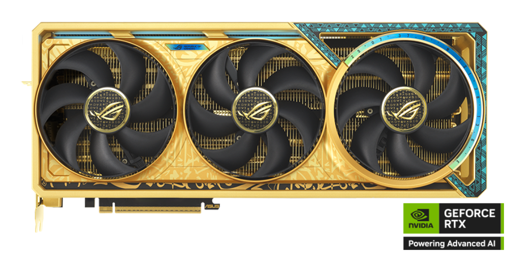 ASUS ROG Astral GeForce RTX 5090 Dhahab OC Edition Graphics Card, 32GB GDDR7 512-Bit Memory, 2580 MHz Boost Clock, 21760 CUDA Cores, 28 Gbps Memory Speed, Gold | 90YV0LW6-M0NM00