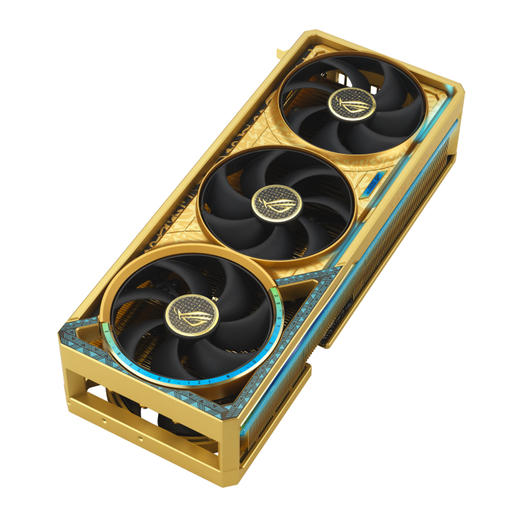 ASUS ROG Astral GeForce RTX 5090 Dhahab OC Edition Graphics Card, 32GB GDDR7 512-Bit Memory, 2580 MHz Boost Clock, 21760 CUDA Cores, 28 Gbps Memory Speed, Gold | 90YV0LW6-M0NM00