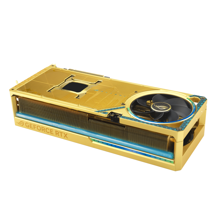 ASUS ROG Astral GeForce RTX 5090 Dhahab OC Edition Graphics Card, 32GB GDDR7 512-Bit Memory, 2580 MHz Boost Clock, 21760 CUDA Cores, 28 Gbps Memory Speed, Gold | 90YV0LW6-M0NM00
