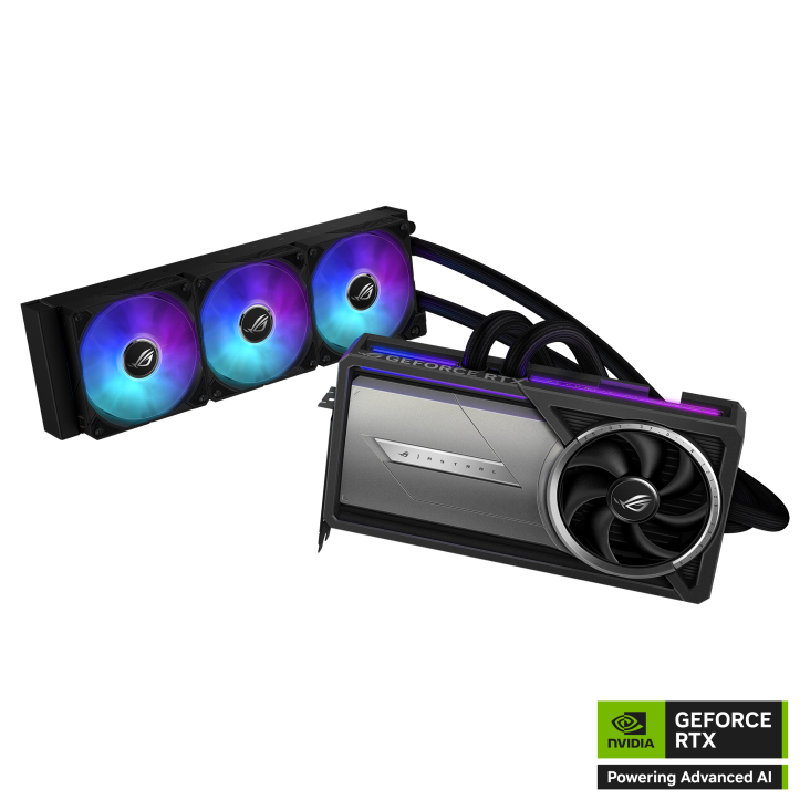 ASUS ROG Astral LC GeForce RTX 5090 OC Edition Graphics Card, 32GB GDDR7 512-Bit Memory, 2580 MHz Boost Clock, 21760 CUDA Cores, 28 Gbps Memory Speed, PCI Express 5.0 | 90YV0LW2-M0NA00