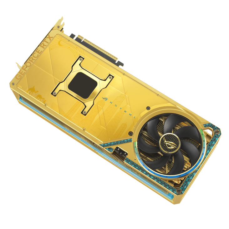 ASUS ROG Astral GeForce RTX 5090 Dhahab OC Edition Graphics Card, 32GB GDDR7 512-Bit Memory, 2580 MHz Boost Clock, 21760 CUDA Cores, 28 Gbps Memory Speed, Gold | 90YV0LW6-M0NM00