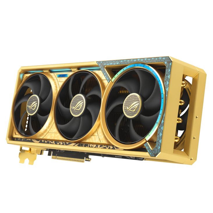 ASUS ROG Astral GeForce RTX 5090 Dhahab OC Edition Graphics Card, 32GB GDDR7 512-Bit Memory, 2580 MHz Boost Clock, 21760 CUDA Cores, 28 Gbps Memory Speed, Gold | 90YV0LW6-M0NM00