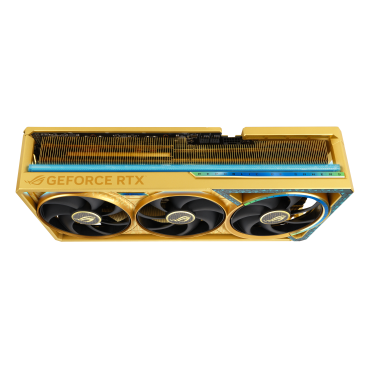 ASUS ROG Astral GeForce RTX 5090 Dhahab OC Edition Graphics Card, 32GB GDDR7 512-Bit Memory, 2580 MHz Boost Clock, 21760 CUDA Cores, 28 Gbps Memory Speed, Gold | 90YV0LW6-M0NM00