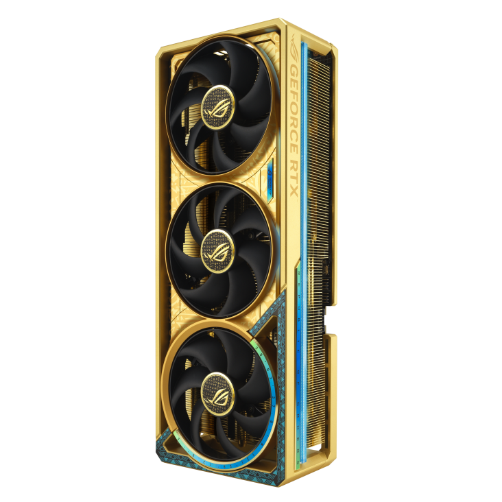 ASUS ROG Astral GeForce RTX 5090 Dhahab OC Edition Graphics Card, 32GB GDDR7 512-Bit Memory, 2580 MHz Boost Clock, 21760 CUDA Cores, 28 Gbps Memory Speed, Gold | 90YV0LW6-M0NM00