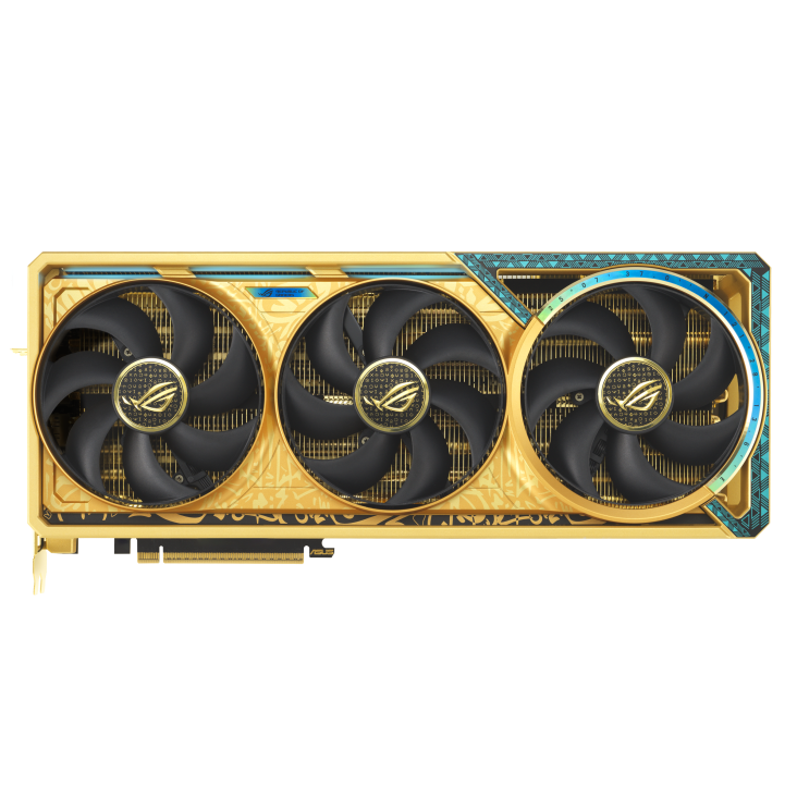 ASUS ROG Astral GeForce RTX 5090 Dhahab OC Edition Graphics Card, 32GB GDDR7 512-Bit Memory, 2580 MHz Boost Clock, 21760 CUDA Cores, 28 Gbps Memory Speed, Gold | 90YV0LW6-M0NM00